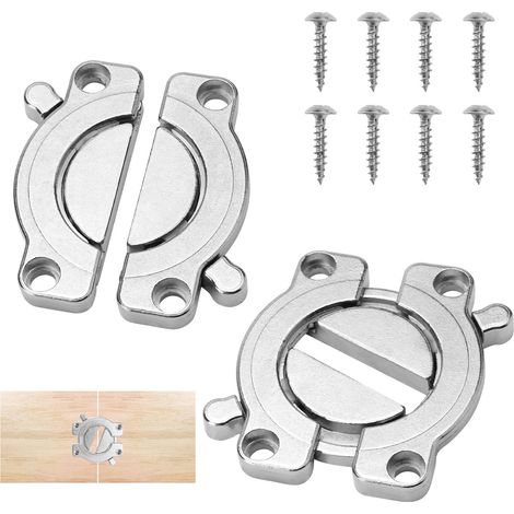 Paarweise Tischverbinder aus Metall, Tischverriegelungen aus Zinklegierung, Arbeitsplattenverbinder, Esstischverriegelungen für Büro, Esstisch, Schreibtisch