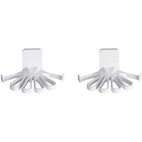 Pair Rangement mural polyvalent pour serviettes et petits objets avec crochets adhésifs - Lot de 2