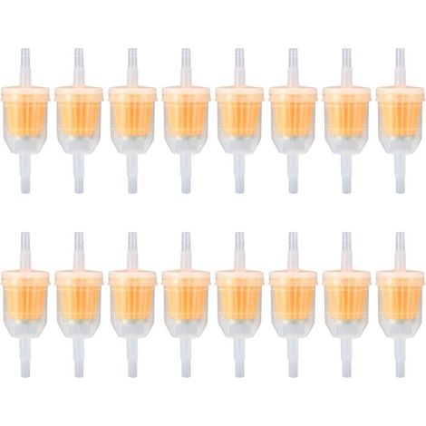 16pcs Inline Fuel Filters, Fuel Filters, Universal Fuel Filter with 6-8mm Filtration Rate for Motorcycles, Scooters, Motorbikes, Generators, Lawnmowers, Cars