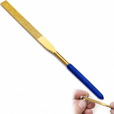 Flache Diamant-Nadelfeile 9,5x180mm titanbeschichtet mit rutschfestem Griff (1/5)