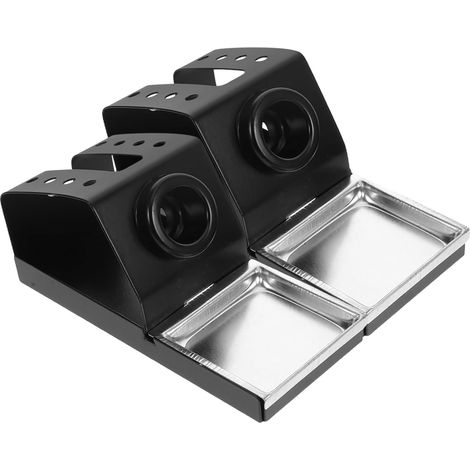 JSSEVN-2pcs Soporte para soldador, bandeja de soldadura resistente al calor, base de metal, organizador portátil de herramientas de soldadura (1/5)