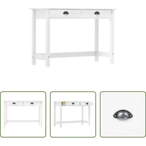 Table de salon - Table console Hill avec 2 tiroirs 110x45x74 cm Bois pin massif (1/5)