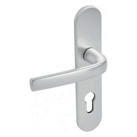 Juego de puerta económica BEZAULT distancia entre ejes 165mm Llave i - Plata - 73267
