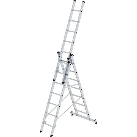 Günzburger Steigtechnik Echelle polyvalente 3nombre de barreaux avec traverse nivello 3 x 7 barreaux - 011107 (1/4)