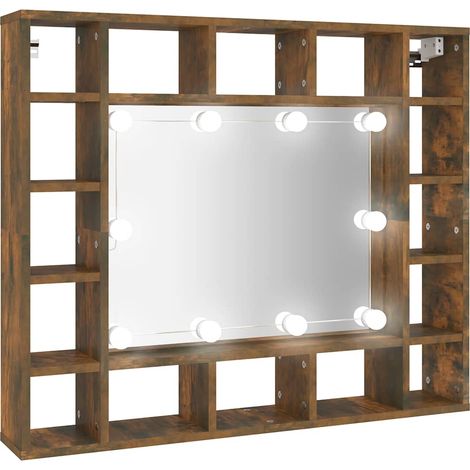 Maison Exclusive - Mueble con espejo y LED color roble ahumado 91 (1/5)