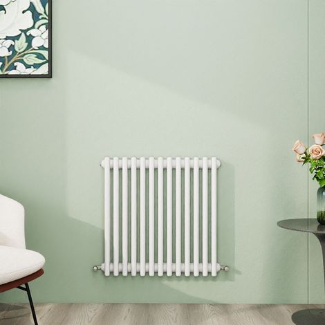 AICA 600x605mm White Horizontal Traditional Radiator Cast Iron 3 Column Heating UK (1/5)