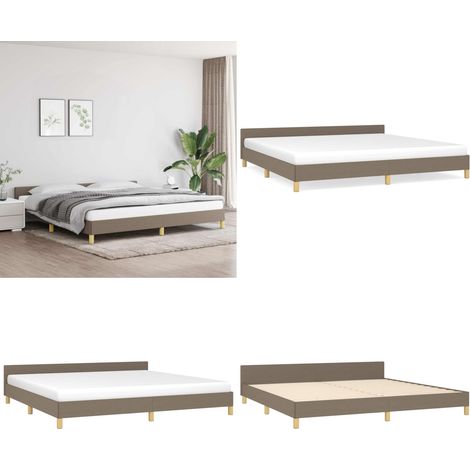 Bettgestell ohne Matratze Taupe 200x200 cm Stoff - Bettes Gestell - Doppelbett - Boxspringbetten - Lattenrost - Kopfteil - Home & Living (1/5)