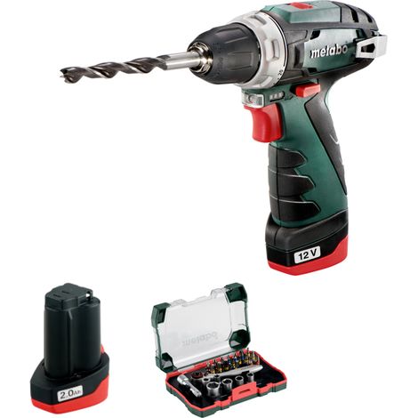 Metabo Akku-Bohrschrauber-Set PowerMaxx BS mit 2x 2,0 Ah + Ladegerät im Koffer + Bitset (1/4)