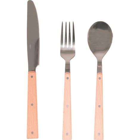 Set di 6 posate con manici in legno - Bo-camp