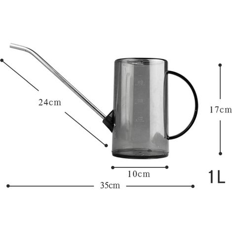 Arrosoir à long bec pour plantes grasses, noir transparent (1/5)