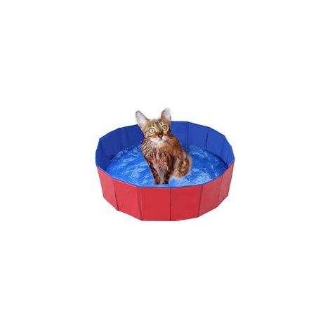 Piscine pliable pour chiens et chats, en PVC écologique, antidérapante, avec valve de vidange, 50 x 8 cm (1/4)