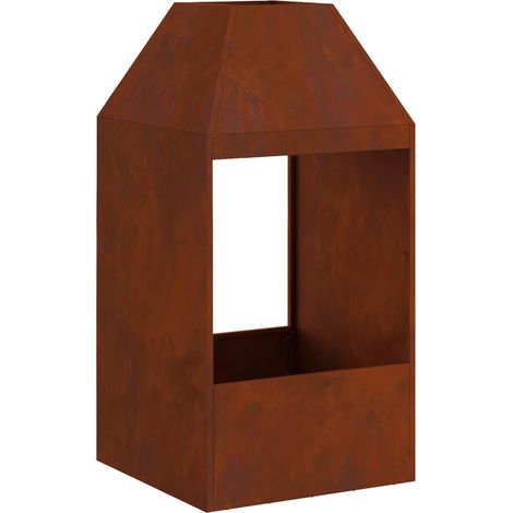 Braise Marron 50 x 50 x 100 cm Acier patiné (1/5)
