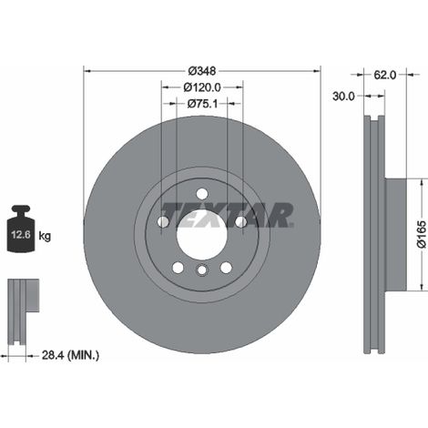 Lot de 2 Disques de frein Textar 92160905 BMW 34116771986 34116793244 6771986