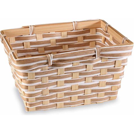 Cestini rettangolari in bambù naturale intrecciato, set da 10 pezzi, cm 22,5 x 17 x 12 H