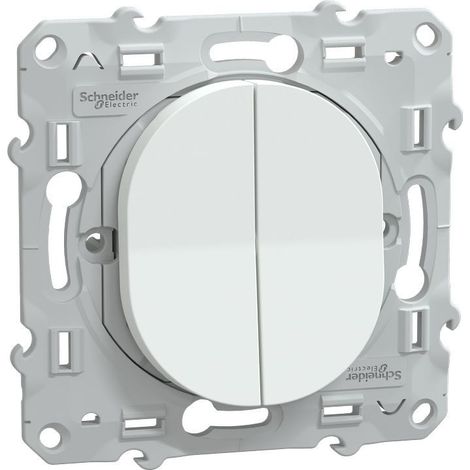 Lot de 108 double va-et-vient - 10 AX - Blanc - Ovalis - S320214P - Schneider (1/3)
