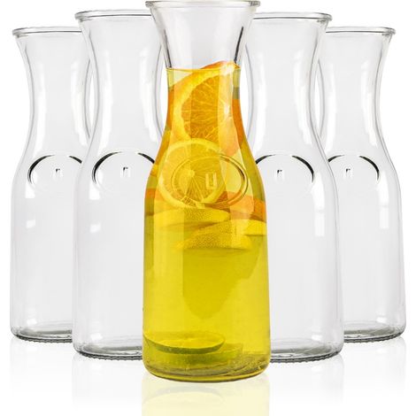 5 Karaffen für Wasser, Säfte, Limonaden und andere Getränke, 1 Liter (1/5)
