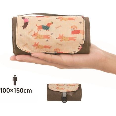 Manta de picnic, Impermeable, ultraligera y compacta, Manta verde para exteriores, acampadas, playa y senderismo, verde oscuro, 150 x 210 cm (1/5)