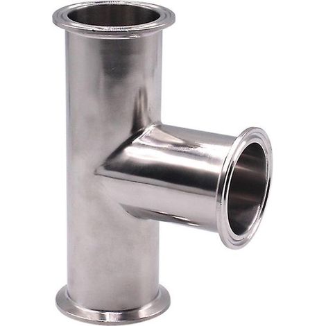 Raccord en T 3 voies 51 mm (2 pouces) en acier inoxydable S304, type Tri Clamp sanitaire, virole à souder 3 voies, diamètre extérieur 64 mm, raccords de tuyauterie Moonshine (1/5)