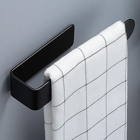 Portasciugamani da bagno 24 cm, portasciugamani adesivo porta strofinacci da cucina Sus304 nero (1/4)