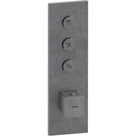 Façade Thermo Twist thermostatique 3 sorties Métal Brossé Quadri - CRISTINA ONDYNA XQ61377 (1/2)
