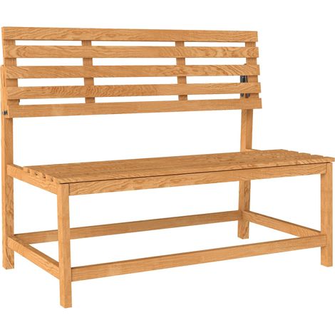 Banc de jardin en bois avec dossier convertible, 110x61x89 cm (1/5)