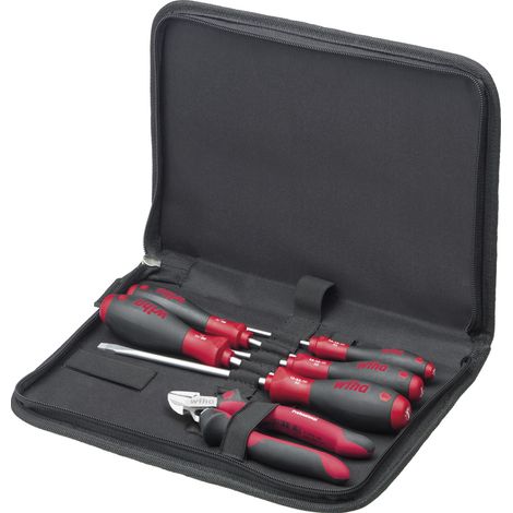 Wiha Werkzeug Set Mechaniker (33971), Schraubendreher, Seitenschneider 6-tlg. in Tasche