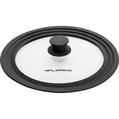 Copertura in vetro termoresistente 3 in 1 24/26/28 cm con silicone nero (1/3)
