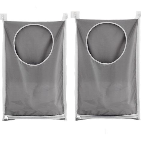 pcs Laundry Bag, Large Capacity Laundry Hamper Storage Bag, Hanging Laundry Closet Storage Bag for Bathroom, Dorm, and Closet (Grey) (1/5)