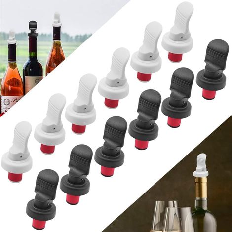 12er-Pack Weinflaschenverschlüsse, wiederverwendbare Flaschenverschlüsse, Vakuum-Weinflaschenverschlüsse, versiegelte Flaschenverschlüsse, Bierflaschenverschlüsse (1/5)