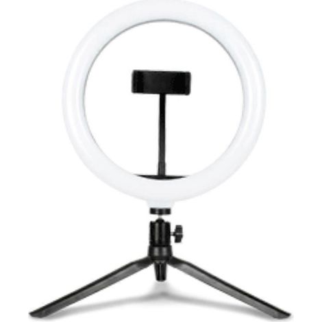Lampe d'appoint circulaire LED avec support triangulaire de bureau réglable USB et télécommande pour l'intérieur (1/5)