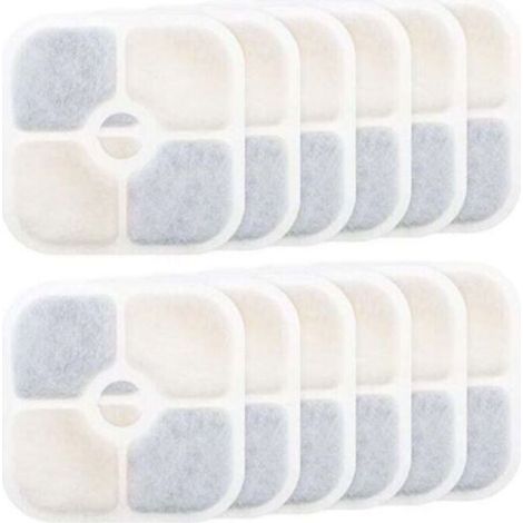 Filtres de fontaine à eau 12 pièces - pour Catit PIXI 43717 - Filtre à charbon actif - Haute qualité - Purifiant - Recharge - Filtres de fontaine pour animaux de compagnie - Rectangle - Fontaine pour