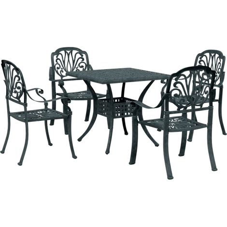 Maison Exclusive - Set da Pranzo da Giardino 5 pz Verde in Alluminio Pressofuso