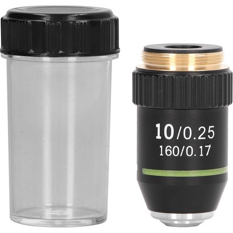 Objectif achromatique 10X pour microscope, interface 20,2mm, pièce de rechange pour lentille (1/5)