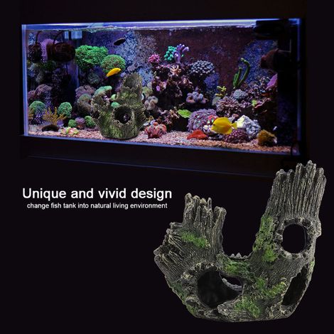 Abri de Jeu en Résine pour Crevettes et Poissons, Maison de Reproduction en Racine de Bois Flotté, Dôme Naturel pour Aquarium (1/5)