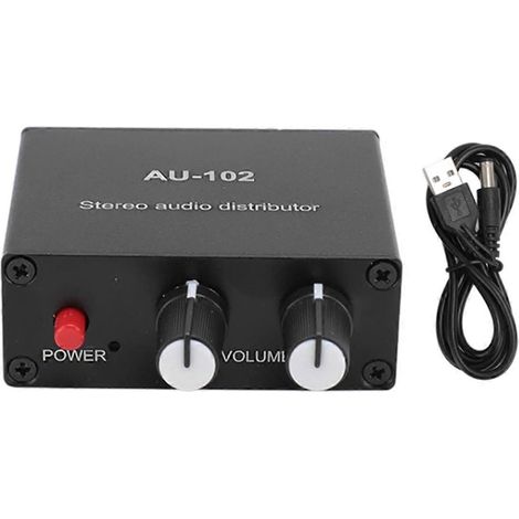 Amplificateur audio 2 canaux, 1 entrée, 2 sorties, prise jack 3,5 mm (1/5)