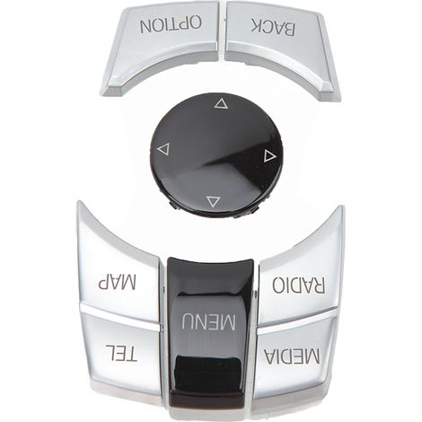 Lot de 6 boutons multimédias de commande centrale en ABS plaqué argent pour F20 F21 F22 F23 F87 F30 F31 F34 F35 F32 F33 F36 F82 F83 MAP-MEDOA (1/5)