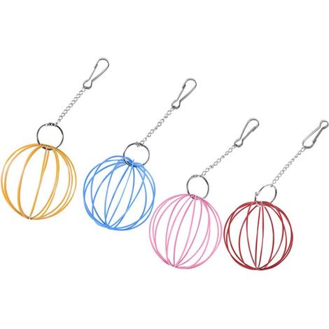 8.5cm hamster suspendu boule d'alimentation PET Feeder 2pcs (rouge + rose) (1/5)