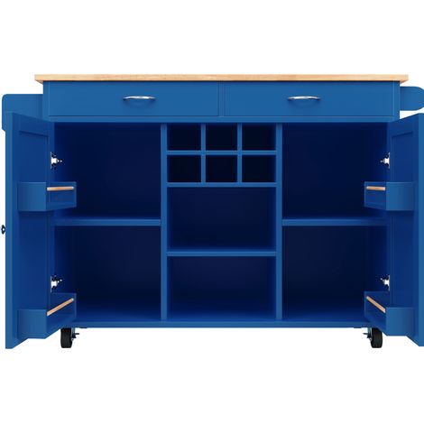 Isla de cocina moderna azul 102 x 45 x 92 cm en MDF y metal (1/5)