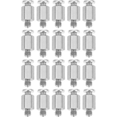 Packung mit 20 Sechskant-Metallschrauben für M.2-SSDs und Mainboards – 0,8 x 0,4 x 0,4 cm – Silber (1/4)