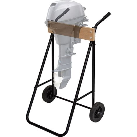 Relaxdays Supporto per fuoribordo, stoccaggio e trasporto, per motore a gambo lungo fino a 100 kg, acciaio, nero