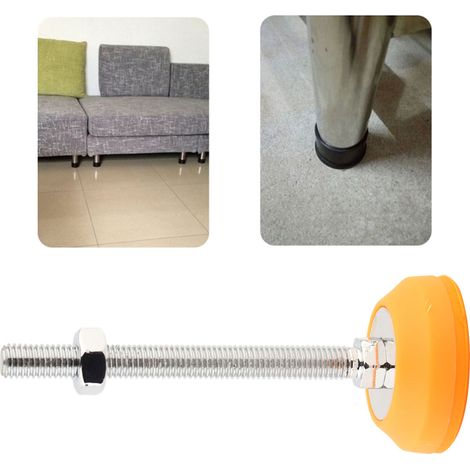 Cale de pied acier au carbone forgé AB en L hauteur ajustable semelle PVC antidérapante support machine orange 50 M10-100 200kg 1 pièce 30-200mm (1/5)