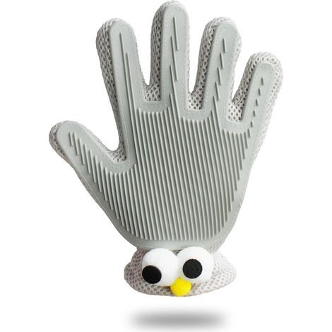 Gant 2 en 1 pour éliminer Les Poils d\'animaux pour Chiens, Gant Outil de Bain et de Massage pour Chiens, Chats, Chevaux et Lapins, 1 Pièce (gris) (1/5)