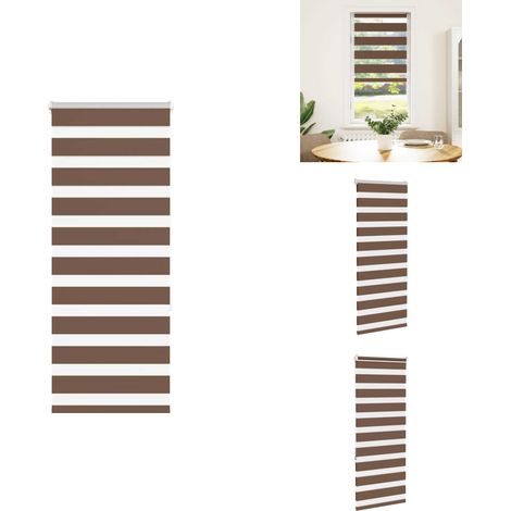 Zebrarollo Braun 65x150 cm Stoffbreite 60,9 cm Polyester - Zebra-Jalousie - Zebra-Jalousien - Zebra-Rollo - Doppelrollo (1/5)