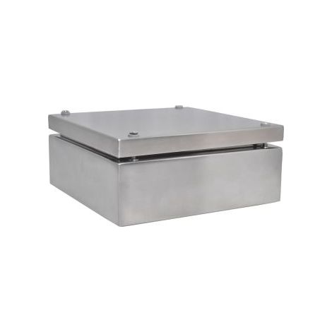 Boîtier RS PRO en Acier inoxydable 304 Acier dim. ext. 200 x 200 x 81mm, IK10, IP66 ( Prix pour 1 )
