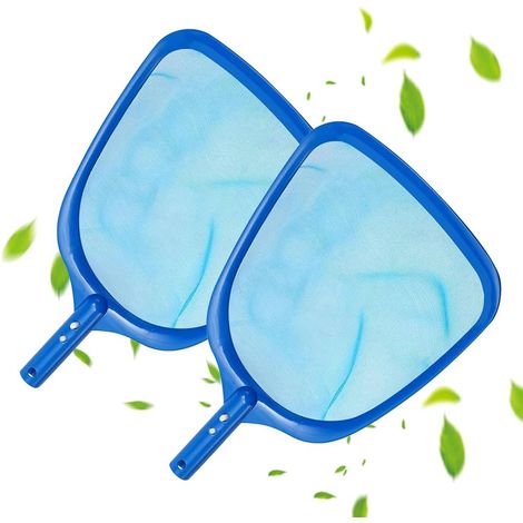 Lot de 2 épuisettes de piscine, épuisettes ultra-fines, filets de nettoyage à mailles fines pour piscines, spas, bains à remous et bassins, pour éliminer les feuilles, les algues et les algues. (1/5)