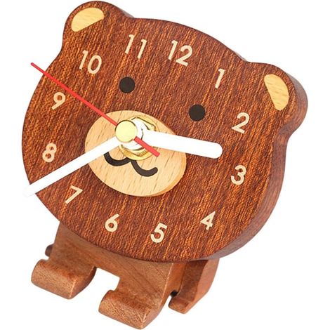 Miniatur-Kaminuhr aus Holz – geräuschlos – Vintage – Tischdekoration – Wärme/Eleganz