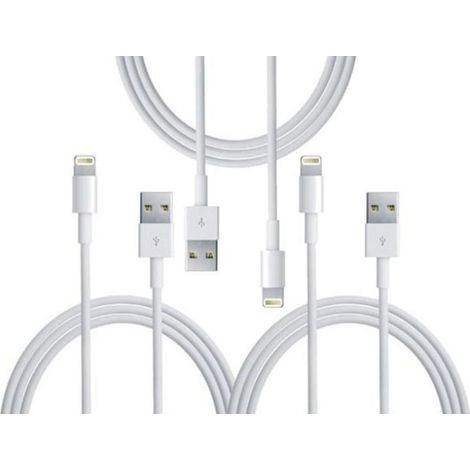 Paquete de 3 cables Lightning, 1 m, carga rápida, transferencia de datos, iPhone/iPad (1/5)