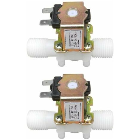 2x 12v 1/2inch electrovanne electrique en plastique magnetique eau air normalement ferme (1/4)