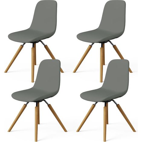 Housse de Chaise Scandinave, 4PCS Housses de Chaise de Salle à Manger Amovible Lavables, Extensible Universel Couverture de Chaise écor de Cuisine Maison (Grey) (1/5)
