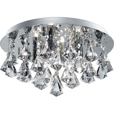 Searchlight Bathroom - Plafoniera da bagno a 4 luci Cromo, Trasparente e Vetro IP44, G9 (1/5)